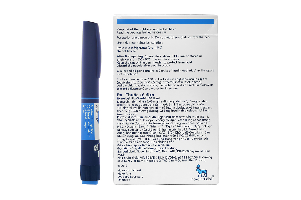 Bút tiêm Ryzodeg FlexTouch 100U/ml trị đái tháo đường