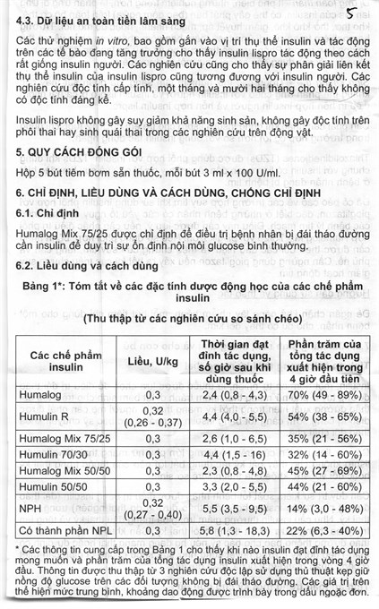 Bút tiêm Humalog Mix 75/25 KwikPen 100IU/ml trị đái tháo đường (5 cây x 3ml) - 8