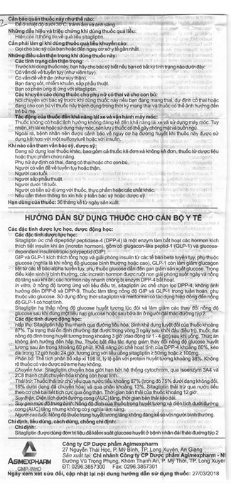 Sitagibes 50 trị đái tháo đường