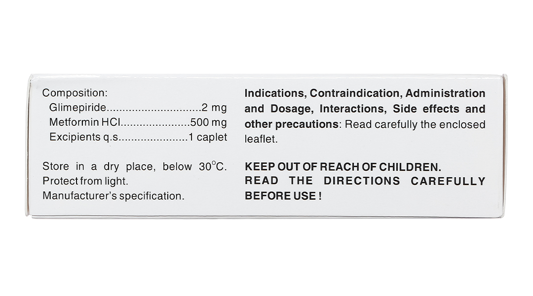 CoMiaryl 2mg/500mg trị đái tháo đường