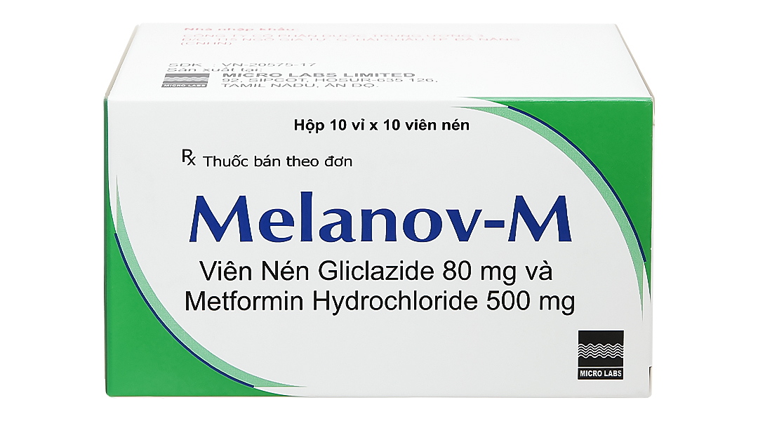 Melanov-M 80mg/500mg trị đái tháo đường (10 vỉ x 10 viên) -  03/2023|Nhathuocankhang.com