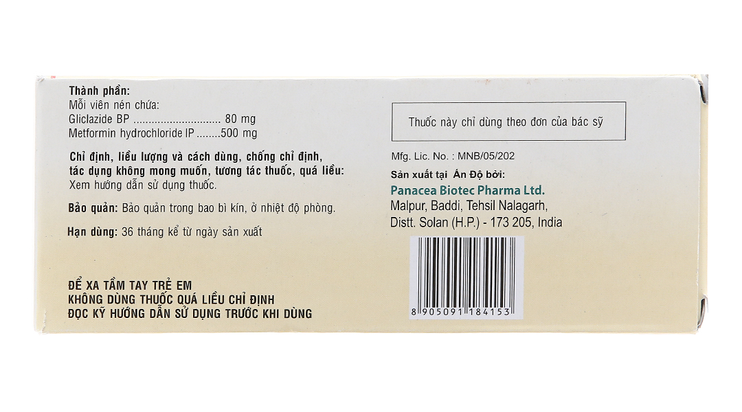 Glizym-M 80mg/500mg trị đái tháo đường