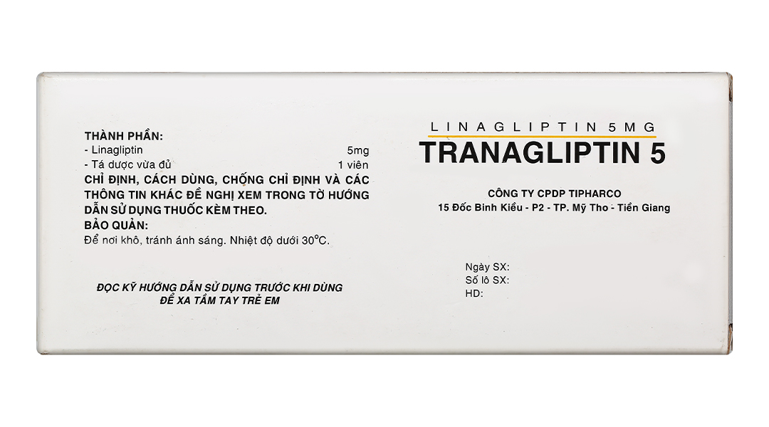 Tranagliptin 5 trị đái tháo đường tuýp 2 (3 vỉ x 10 viên) - 10 ...