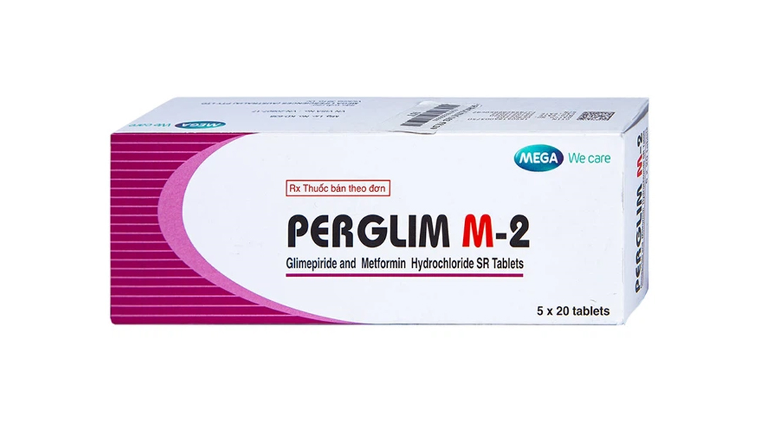 Perglim M-2 trị tiểu đường type 2 (5 vỉ x 20 viên) - 