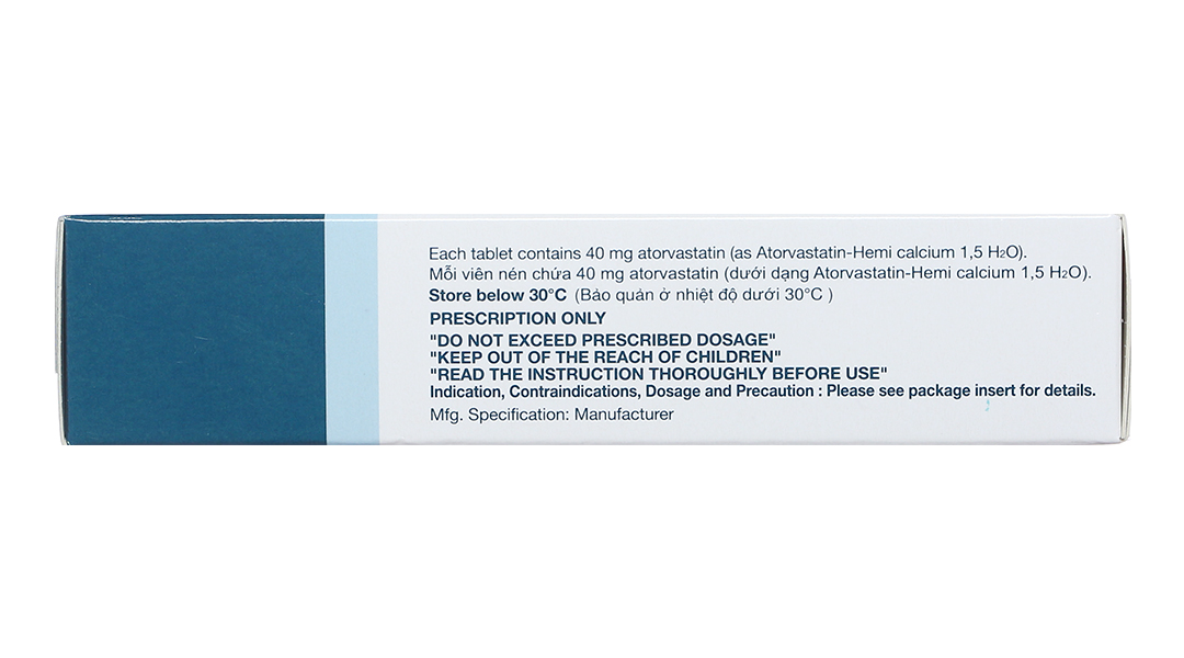 Lipitor 40mg trị rối loạn mỡ máu (3 vỉ x 10 viên) - 12