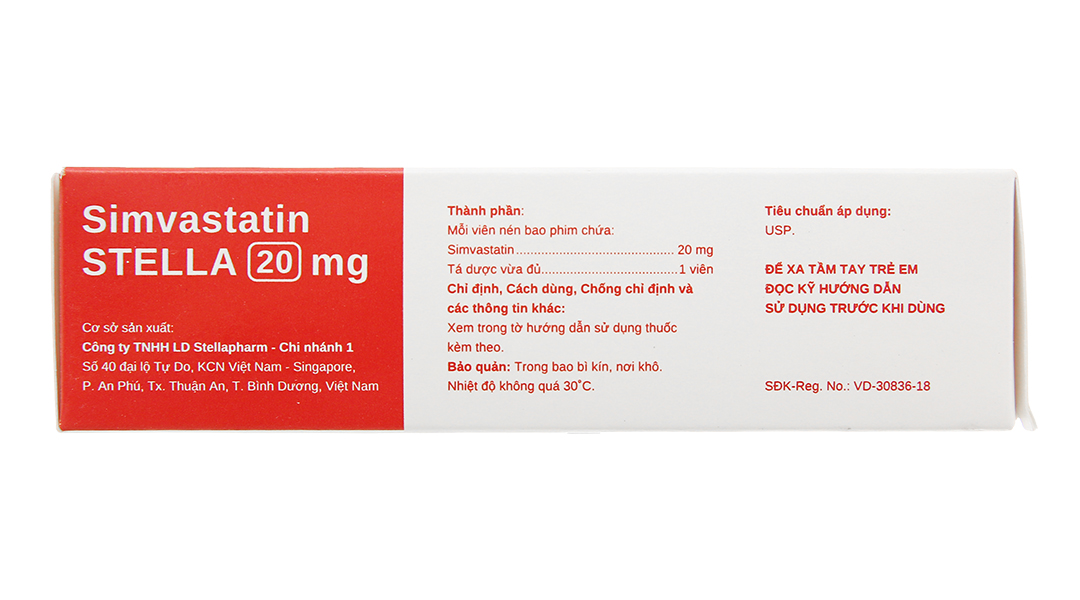 Simvastatin Stella 20mg trị rối loạn lipid máu