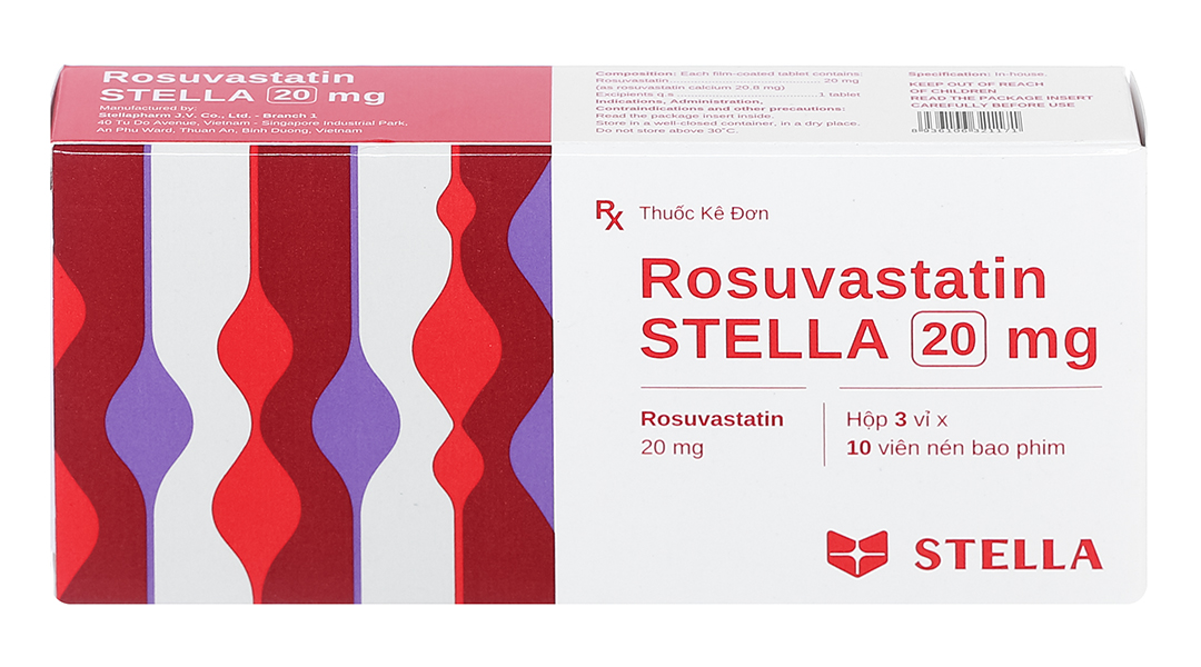 Rosuvastatin Stella 20mg trị rối loạn lipid máu