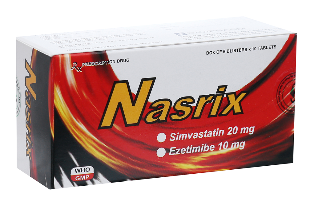 Nasrix 20/10mg trị rối loạn lipid máu