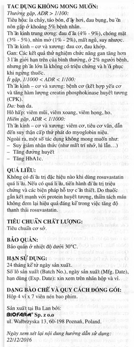 Rosutrox 10mg trị tăng cholesterol trong máu (4 vỉ x 7 viên) - 11