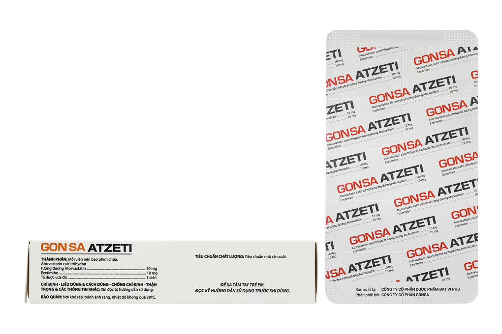 Gon Sa Atzeti 10/10mg trị rối loạn mỡ máu (3 vỉ x 10 viên) - 8