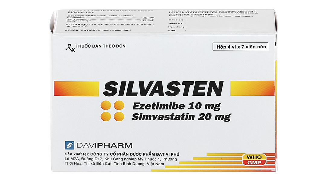 Silvasten 20/10mg trị rối loạn lipid máu