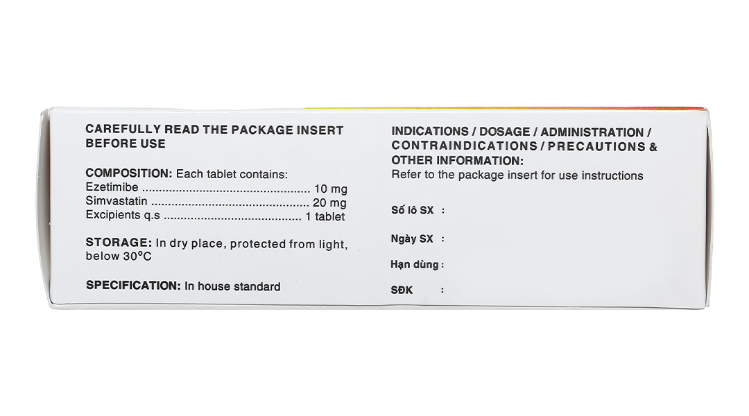 Silvasten 20/10mg trị rối loạn lipid máu