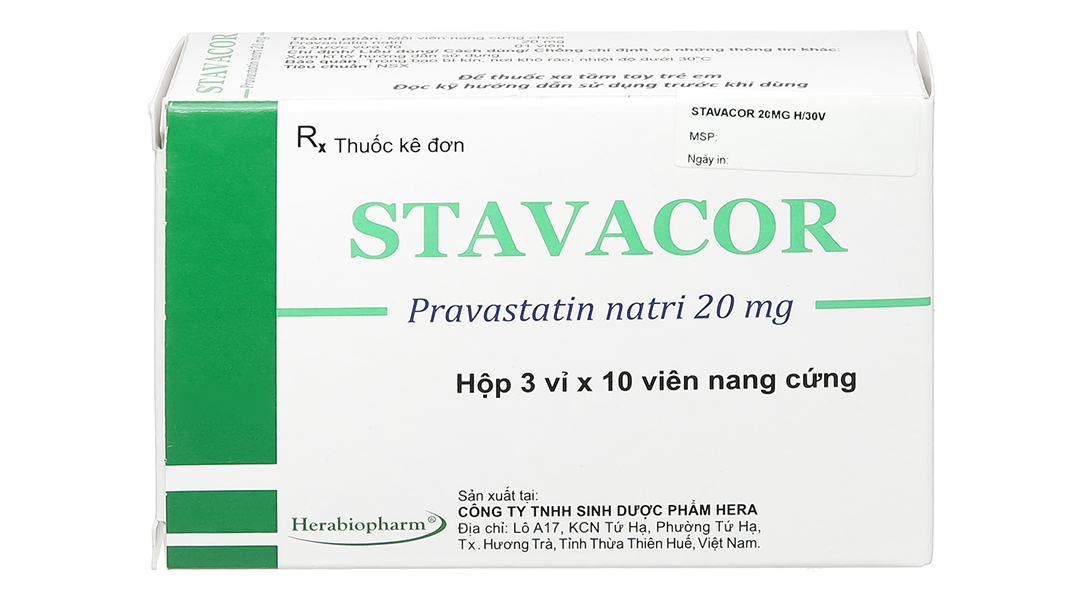 Stavacor 20mg trị rối loạn lipid máu