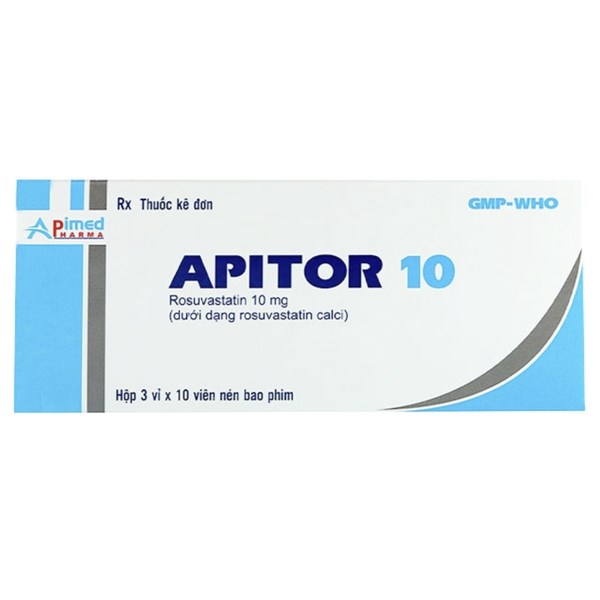 Apitor 10 điều trị cholesterol cao, giúp hạ mỡ máu (3 vỉ x 10 viên ...