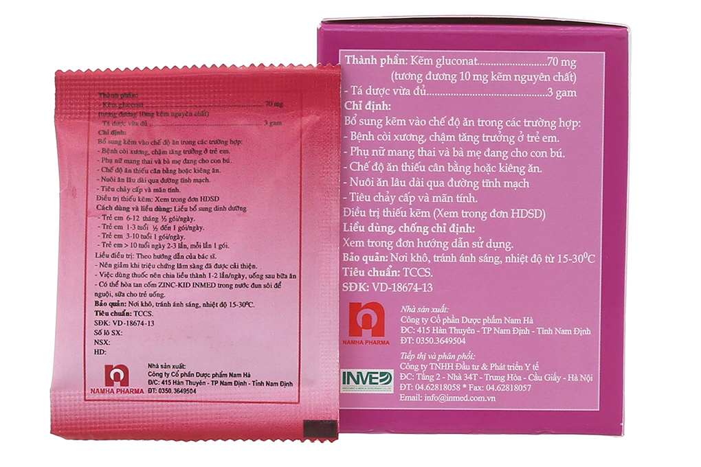 Cốm Bổ Zinc - Kid Inmed 70mg bổ sung kẽm, trị tiêu chảy (25 gói x 3g)  -05/2023 | nhathuocankhang.com