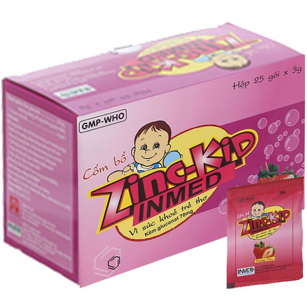 Cốm Bổ Zinc Kid Inmed 70mg bổ sung kẽm, trị tiêu chảy (25 gói x 3g