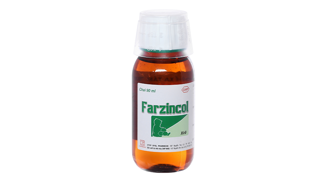 Siro Farzincol 10mg/5ml bổ sung kẽm, trị tiêu chảy