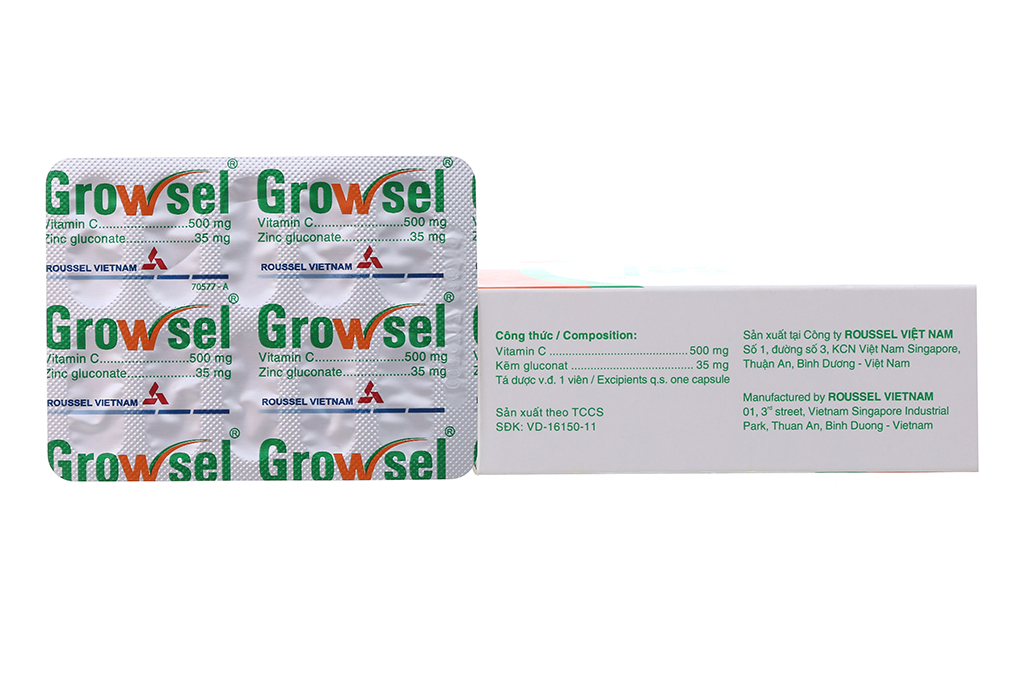 Growsel bổ sung kẽm và vitamin C, tăng đề kháng