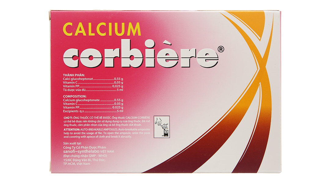 Dung dịch uống Calcium Corbière trị loãng xương, còi xương