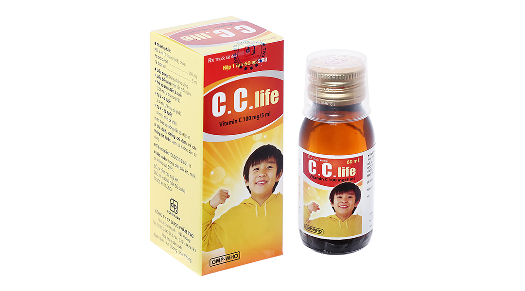 Siro C.C.Life 100mg/5ml bổ sung vitamin C, tăng đề kháng