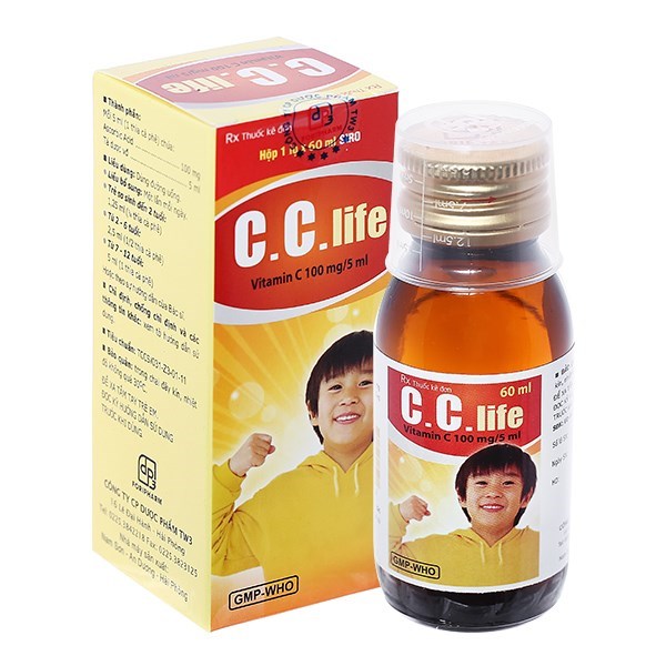 Siro C.C.Life 100mg/5ml phòng và trị thiếu vitamin C