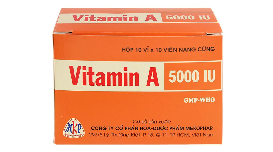 Vitamin A 5000IU trị khô mắt, quáng gà