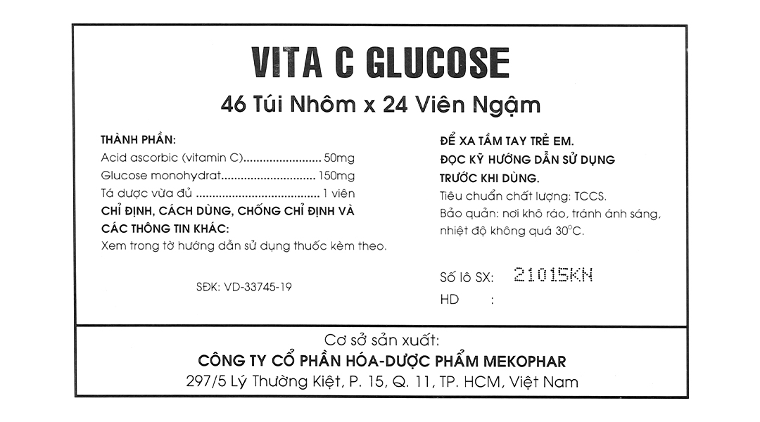 Vita C Glucose bổ sung vitamin C, tăng đề kháng