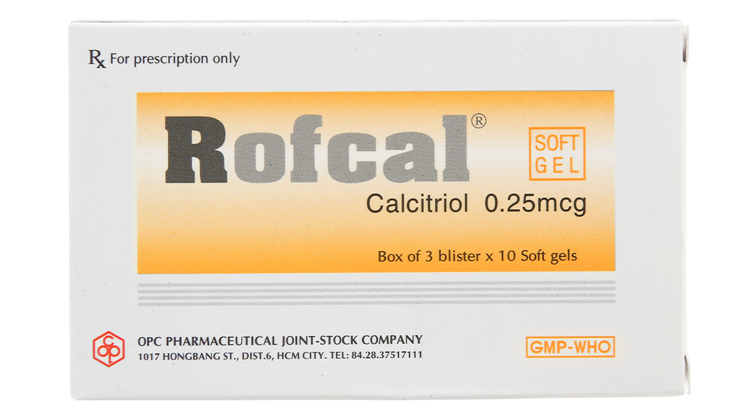Rofcal 0.25mcg trị loãng xương, nhuyễn xương