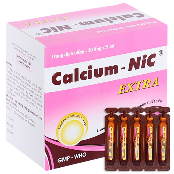 Dung dịch uống Calcium-Nic Extra bổ sung calci và vitamin