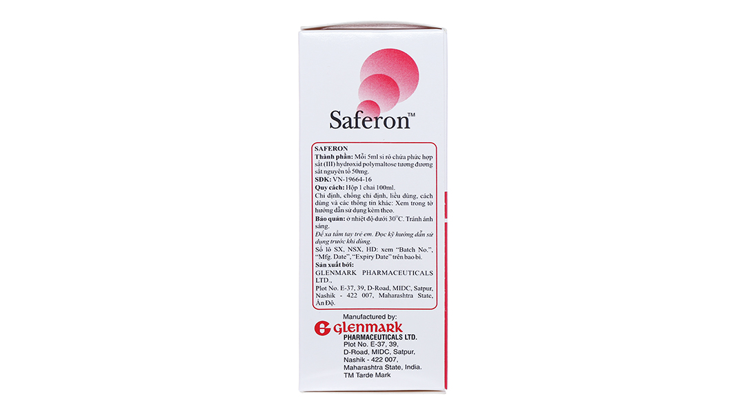 Siro Saferon 50mg/5ml trị thiếu máu, thiếu sắt