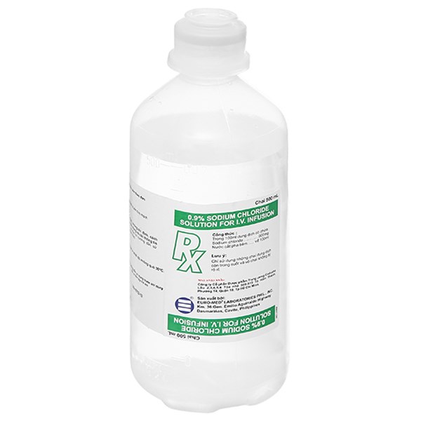 Dịch truyền 0.9% Sodium Chloride Solution Euro-Med bổ sung muối, nước