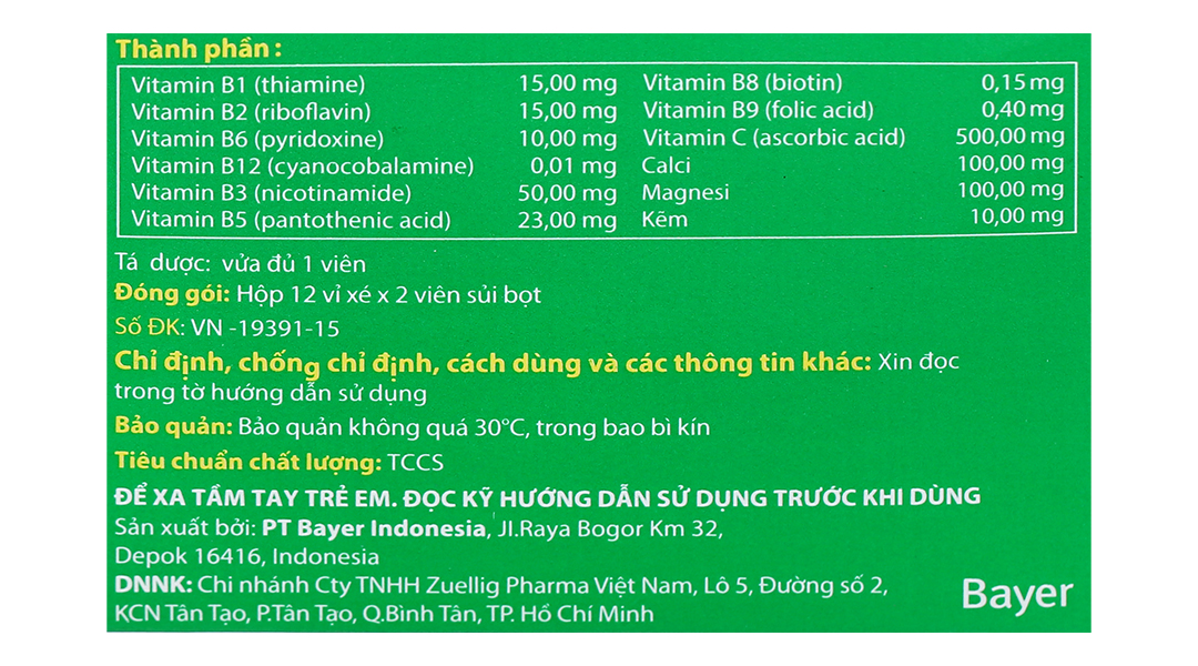 Viên nén sủi bọt Berocca Performance bổ sung vitamin, tăng đề kháng