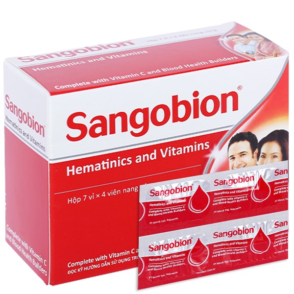 Sangobion bổ sung sắt và axit folic, trị thiếu máu