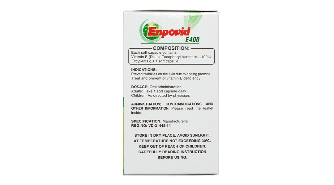 Enpovid E400 bổ sung vitamin E, ngừa lão hóa