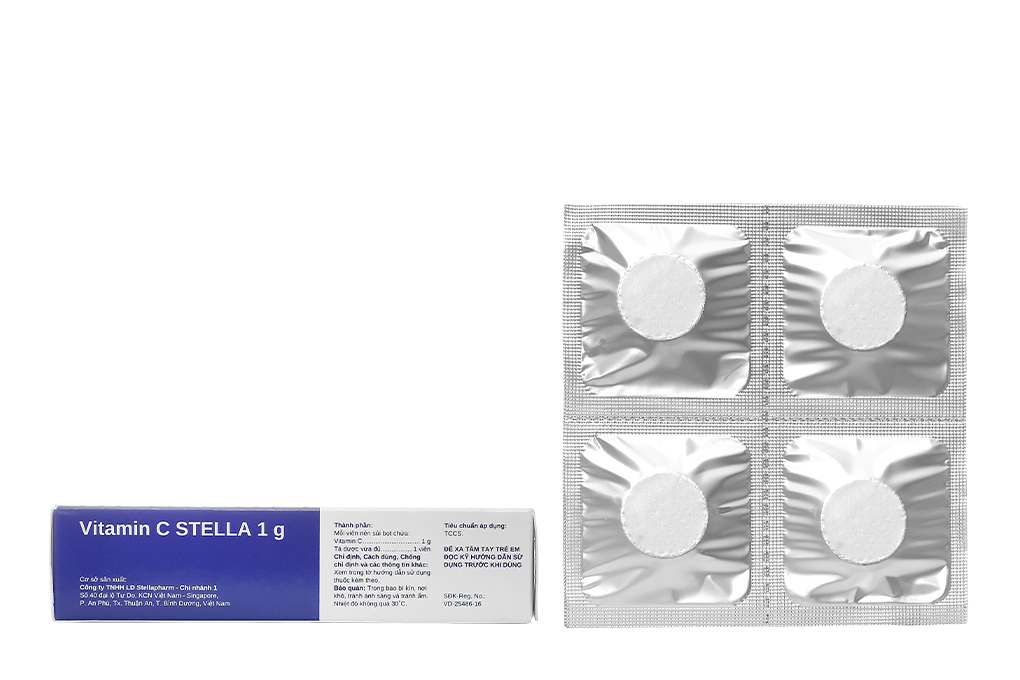 Lợi ích và tác dụng của vitamin c stella 1g 1000mg mà bạn cần biết