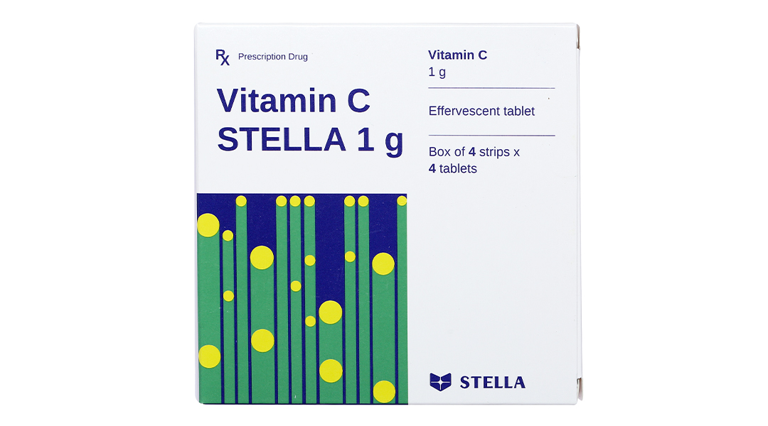 Viên nén sủi bọt Vitamin C Stella 1g trị chảy máu do thiếu vitamin C