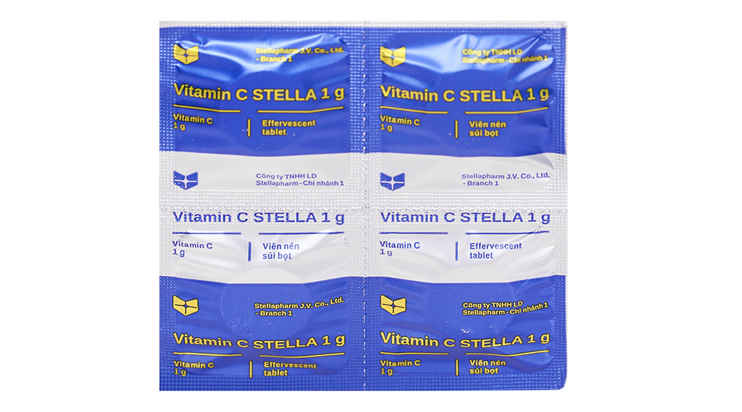 Viên nén sủi bọt Vitamin C Stella 1g trị chảy máu do thiếu vitamin C