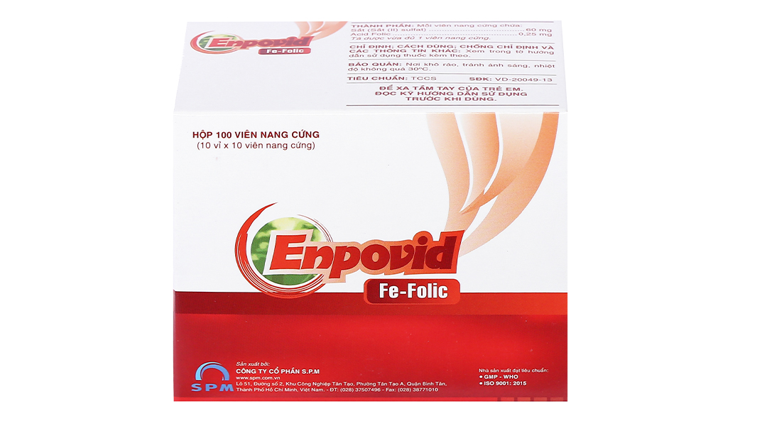 Enpovid Fe-Folic bổ sung sắt và axit folic, trị thiếu máu