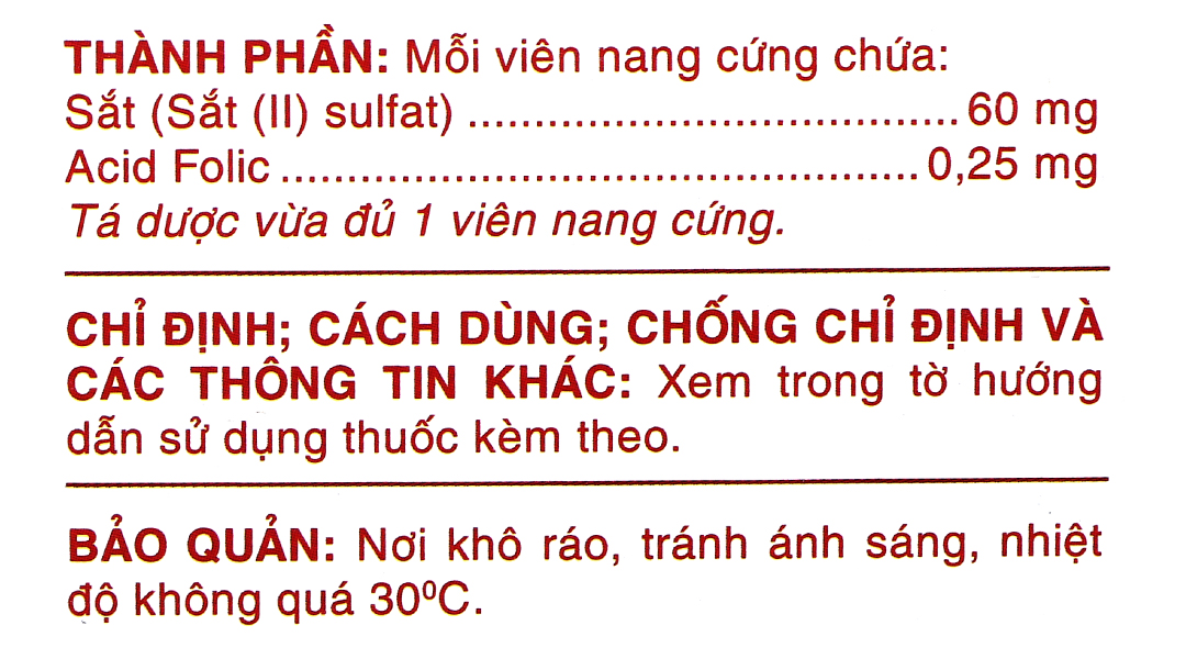 Enpovid Fe-Folic bổ sung sắt và axit folic, trị thiếu máu