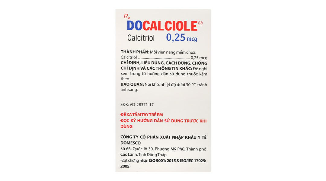 Docalciole 0.25mcg trị loãng xương