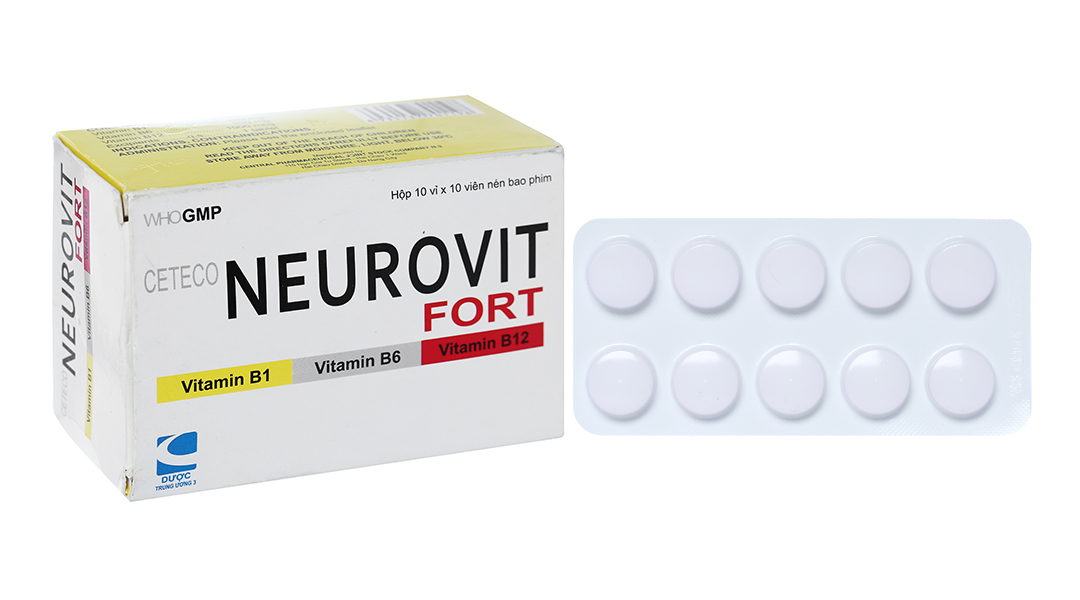 Ceteco Neurovit Fort trị thiếu các vitamin B1, B6, B12