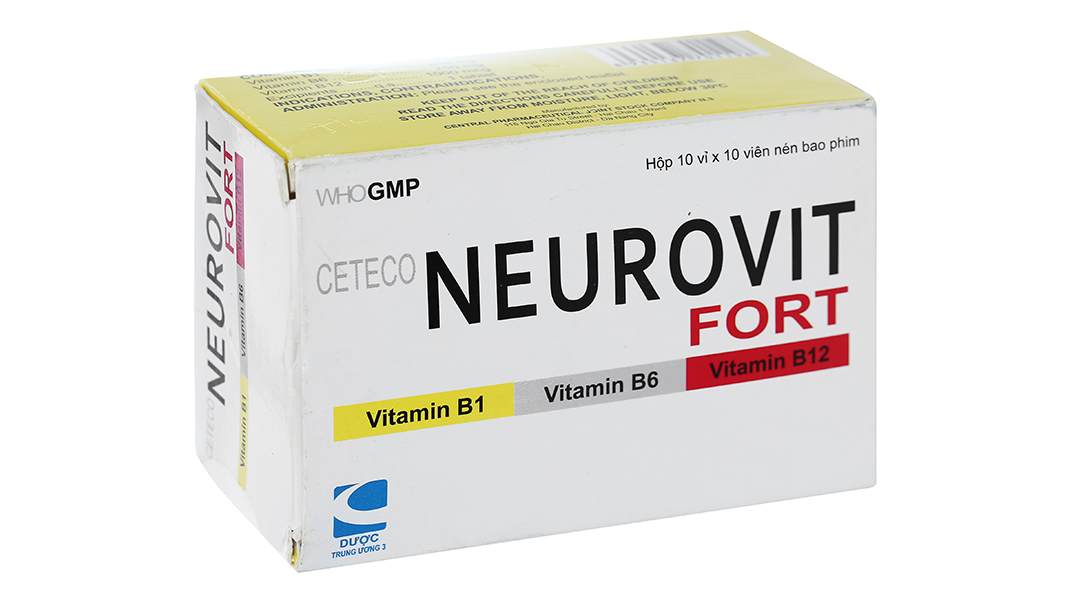 Ceteco Neurovit Fort trị thiếu các vitamin B1, B6, B12