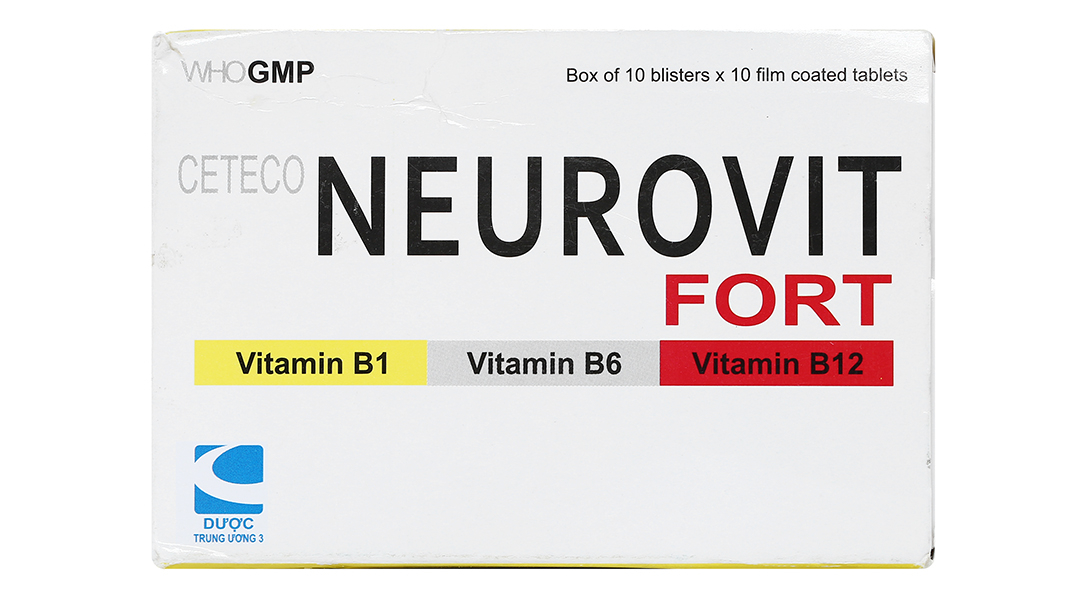 Ceteco Neurovit Fort trị thiếu các vitamin B1, B6, B12