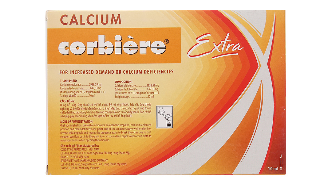 Dung dịch uống Calcium Corbière Extra trị loãng xương, còi xương