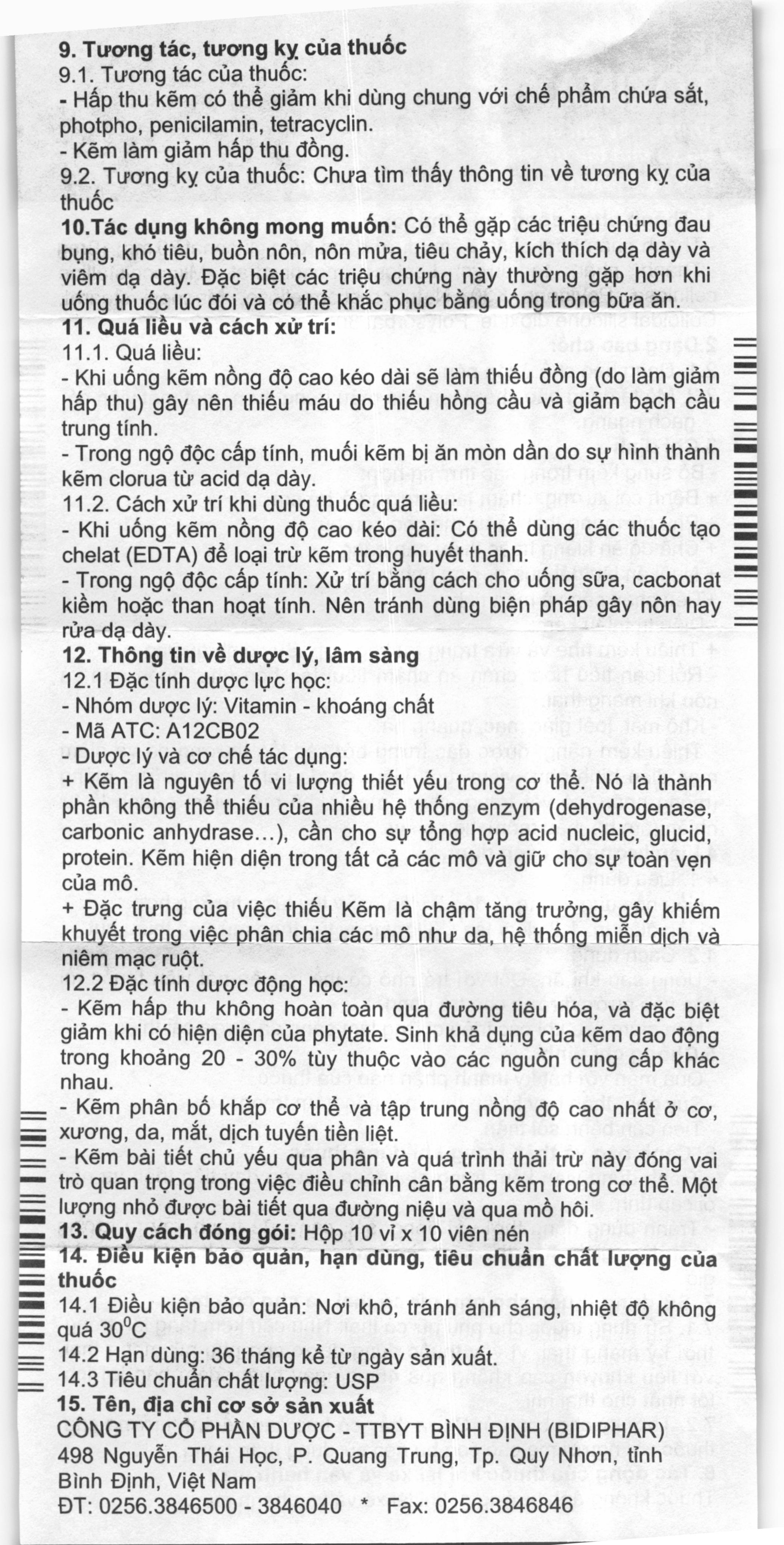 Tozinax 10mg phòng và điều trị thiếu kẽm
