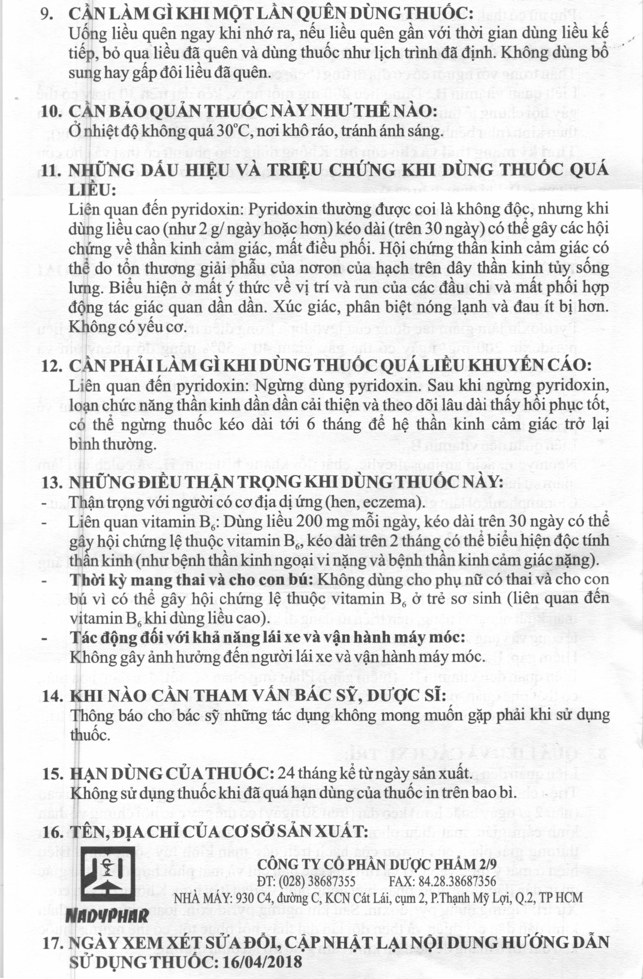 Betalgine trị thiếu vitamin B1, B6, B12