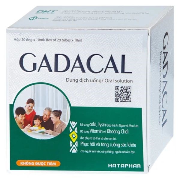 Dung dịch uống Gadacal bổ sung calci, lysin và các vitamin cho cơ thể