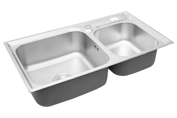 Chậu rửa chén 2 ngăn inox Eurolife EL-C7843 Màu Inox