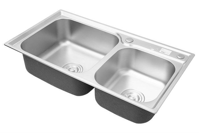 Chậu rửa chén 2 ngăn inox Eurolife EL-C7843 Màu Inox