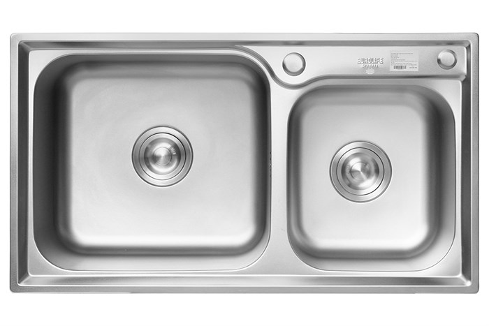 Chậu rửa chén 2 ngăn inox Eurolife EL-C7843 Màu Inox